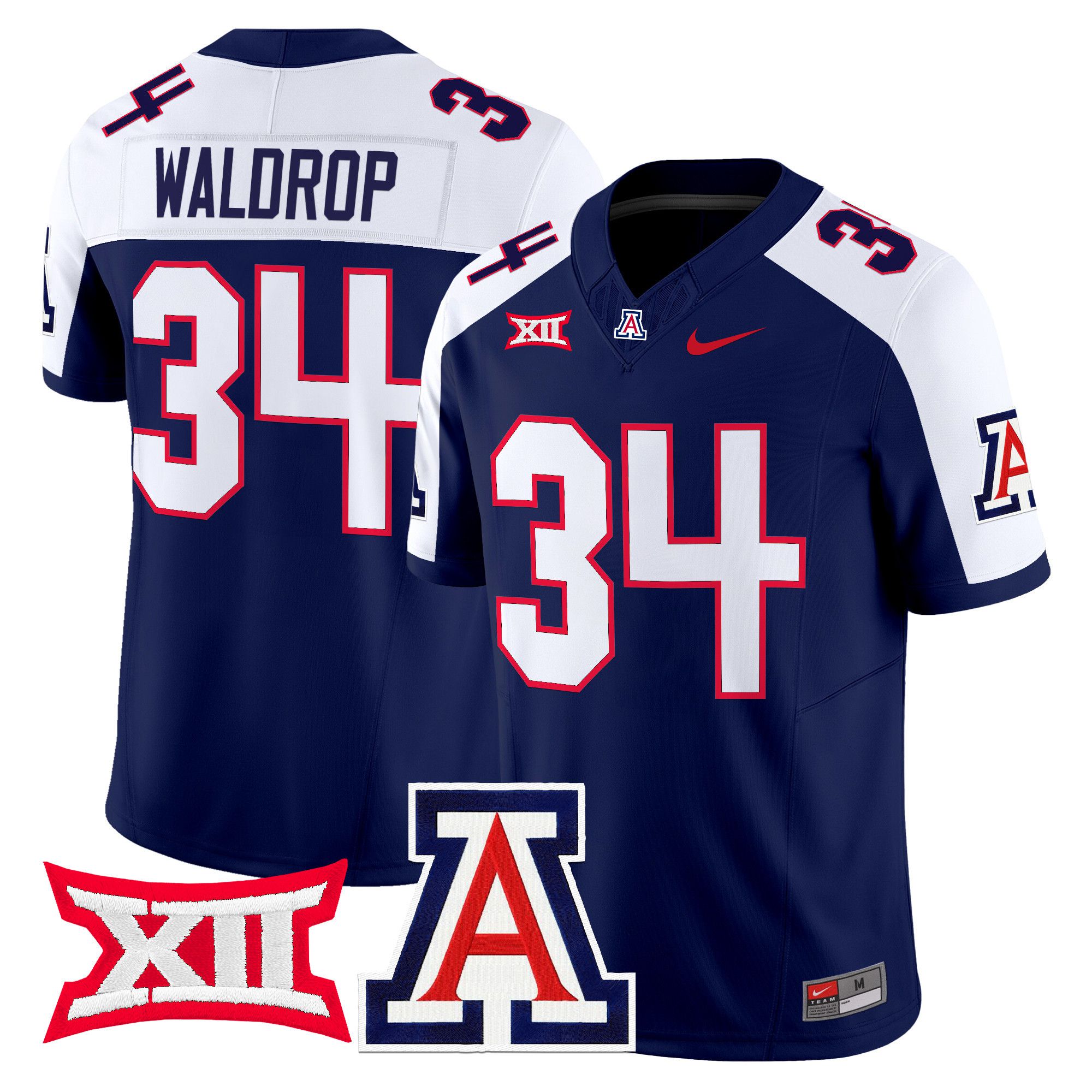 Men Arizona Wildcats #34 Waldrop Blue Nike 2024 Vapor Limited NCAA Jersey